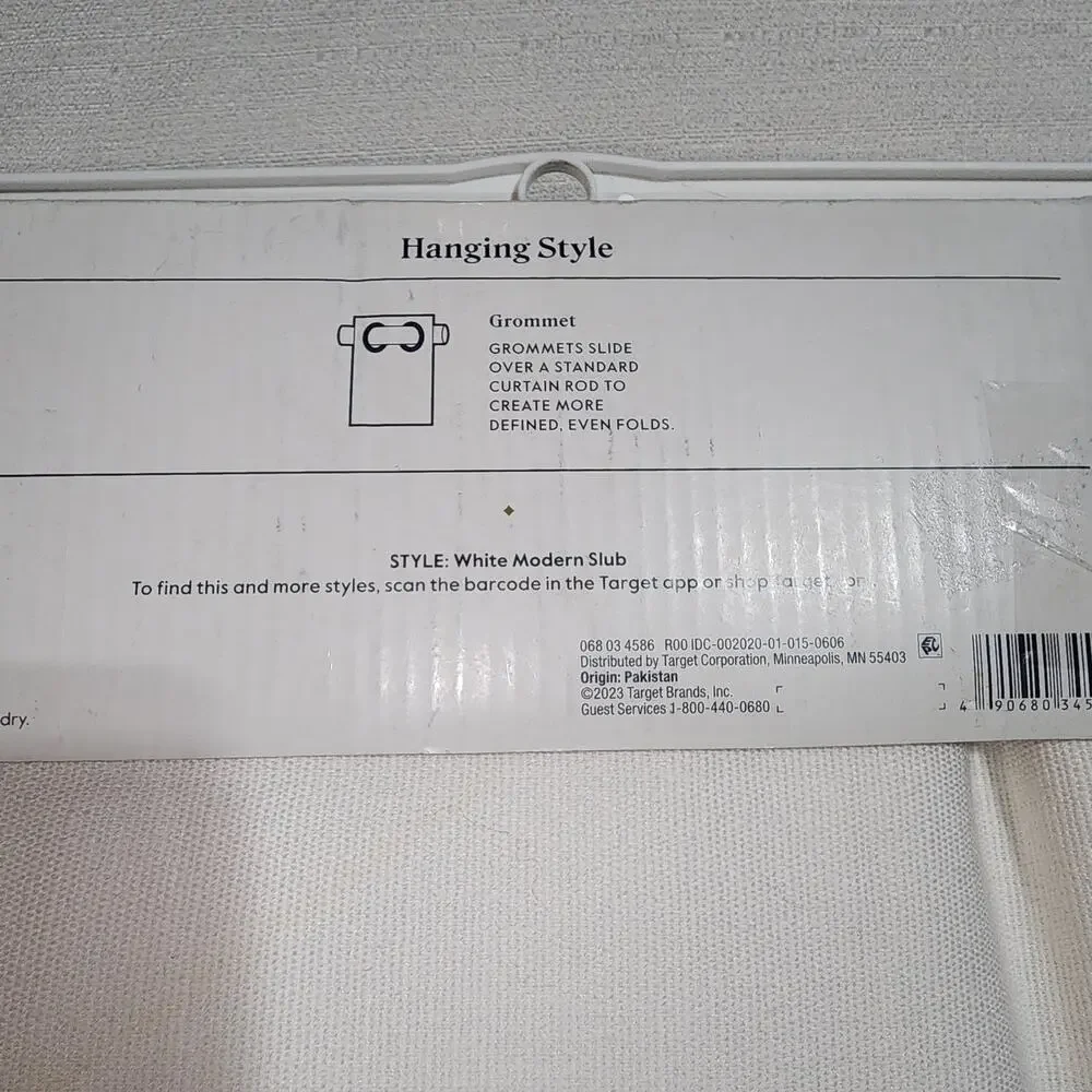 Threshold light filter curtain W54'' x L 84'' White Modern Slub